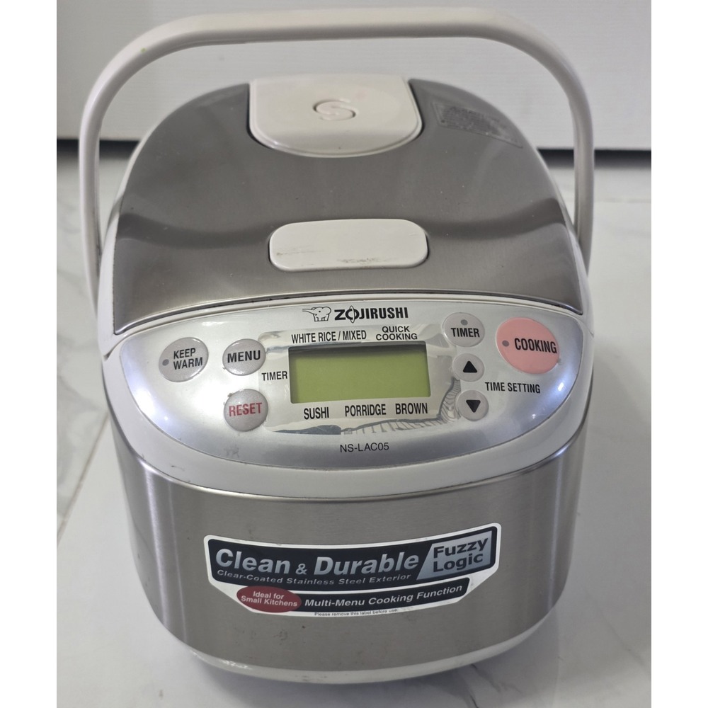 Zojirushi Micom 3-Cup Rice Cooker Warmer Stainless Steel NS LAC05